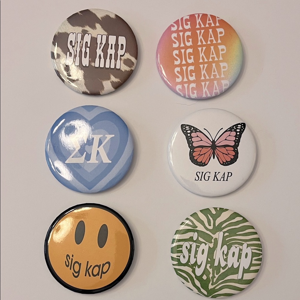 Lot of 6 New Sig Kap gameday buttons